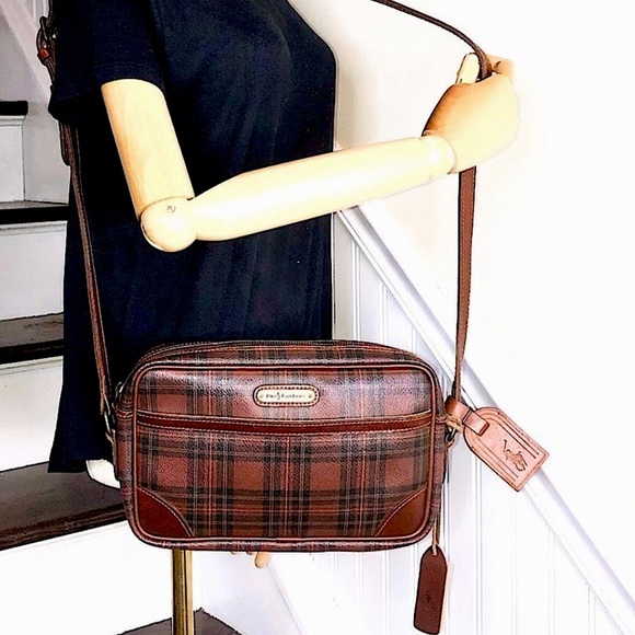 MRALPH LAUREN Tartan Plaid Crossbody Messenger Shoulder Bag Adjustable Strap - Picture 1 of 17